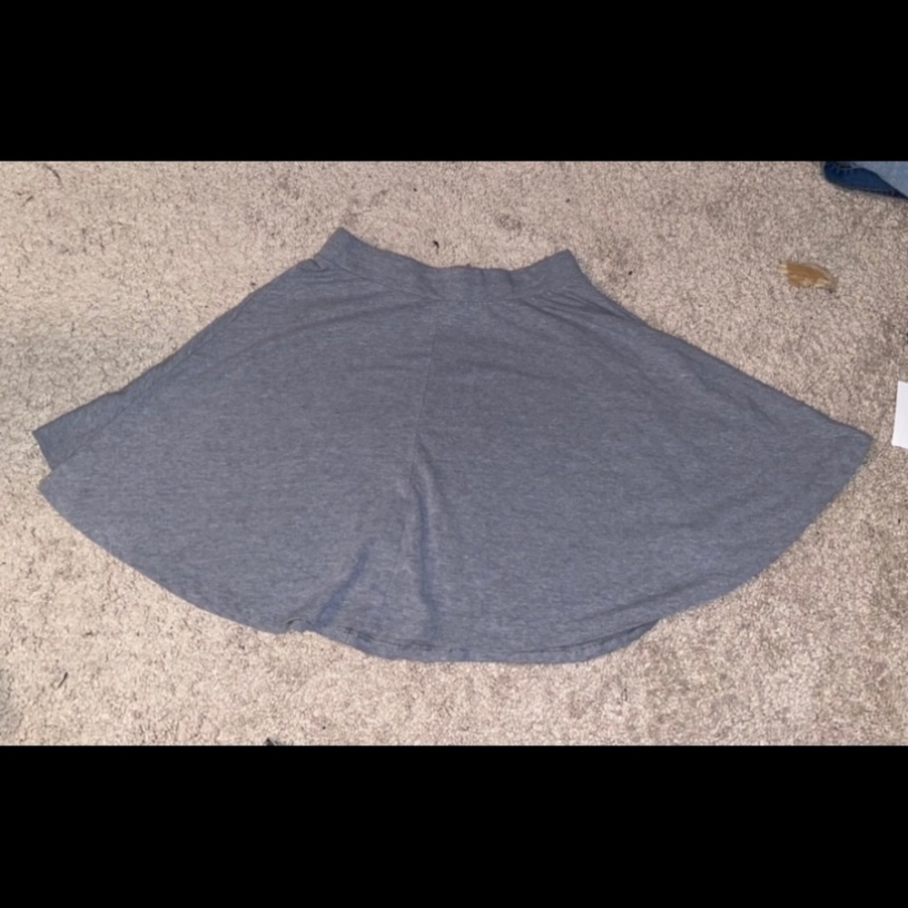 Gray and Black Skirt Set